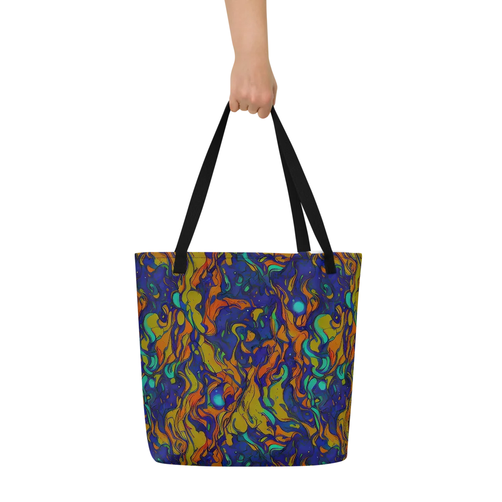 Tangerine Voltage on Large Tote Bag W/ Pocket — Front