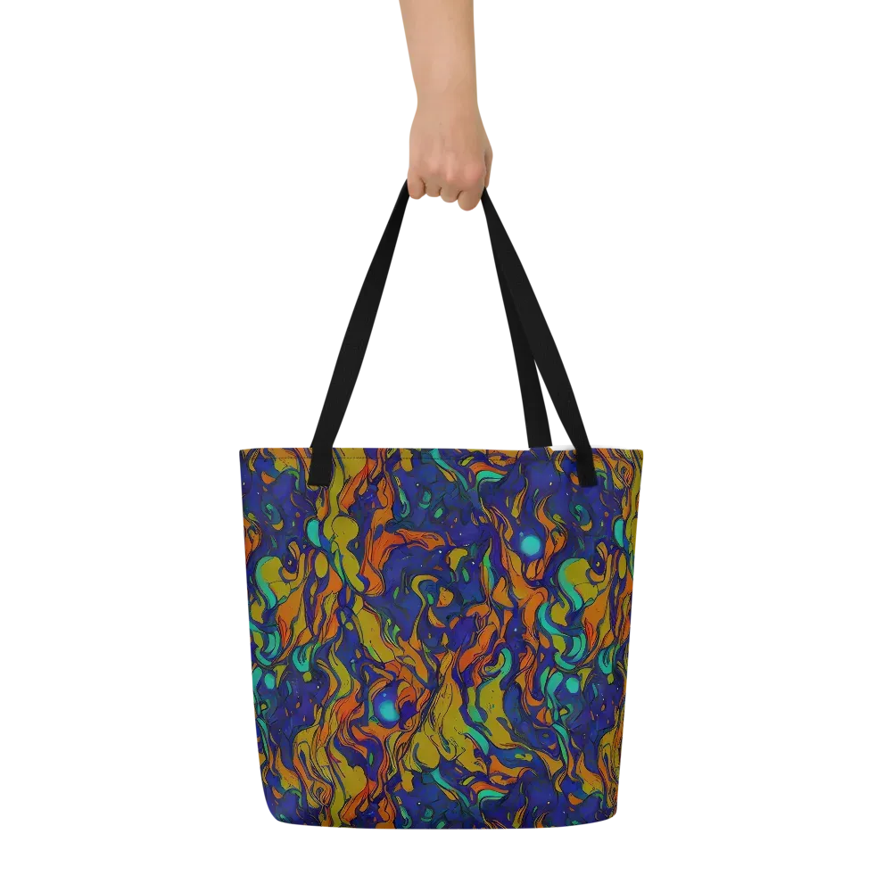 Tangerine Voltage on Large Tote Bag W/ Pocket — Front