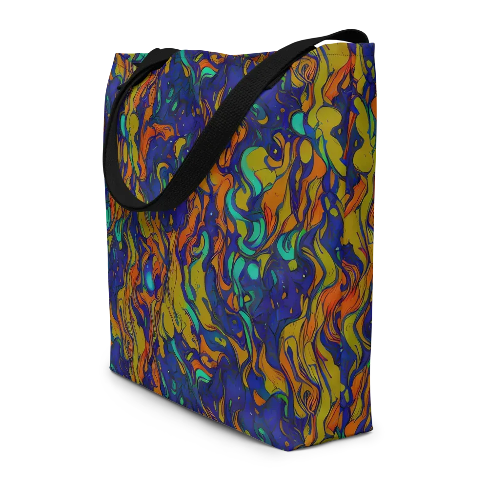 Tangerine Voltage on Large Tote Bag W/ Pocket — Front