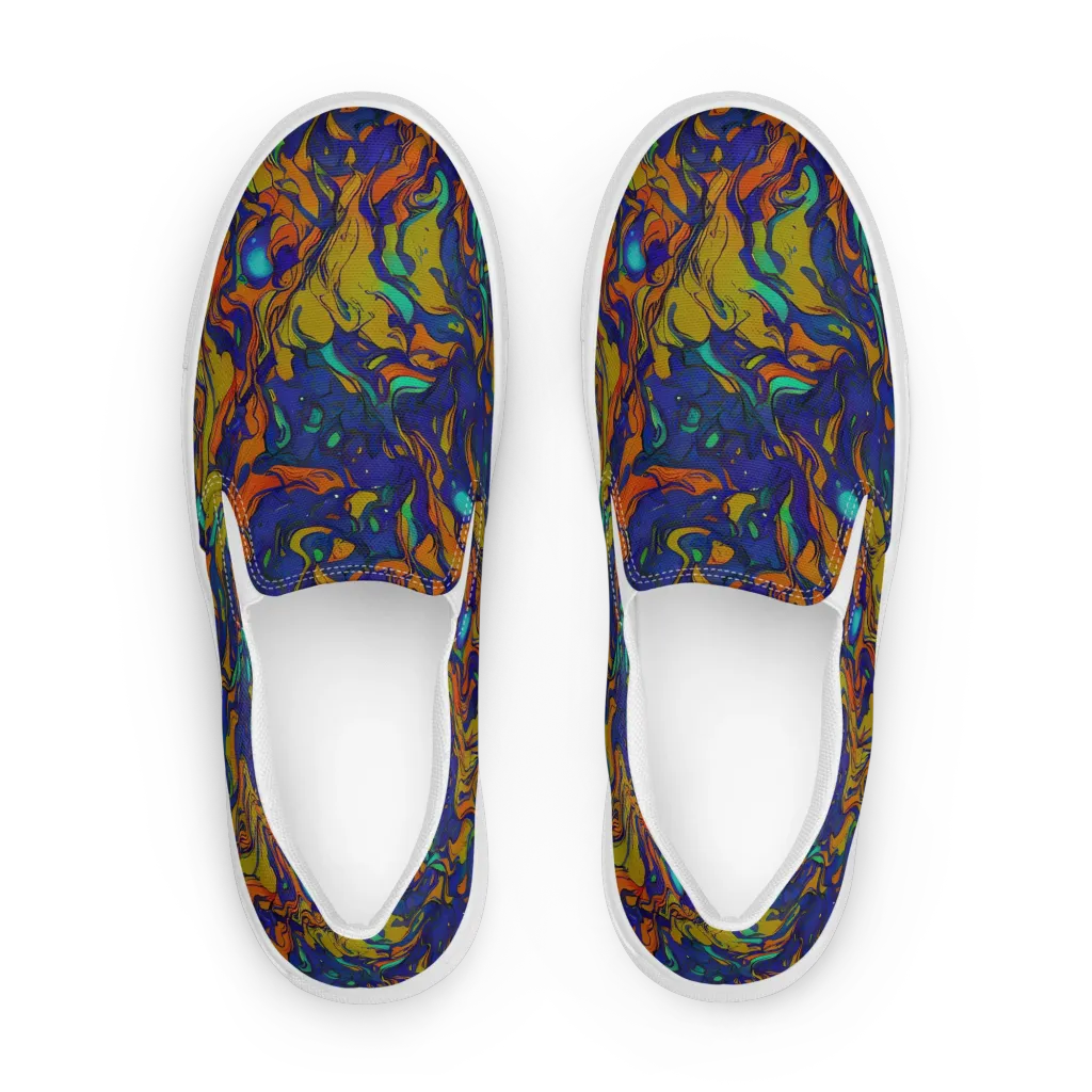 Tangerine Voltage on Women's Slip-On Canvas Shoes — Front
