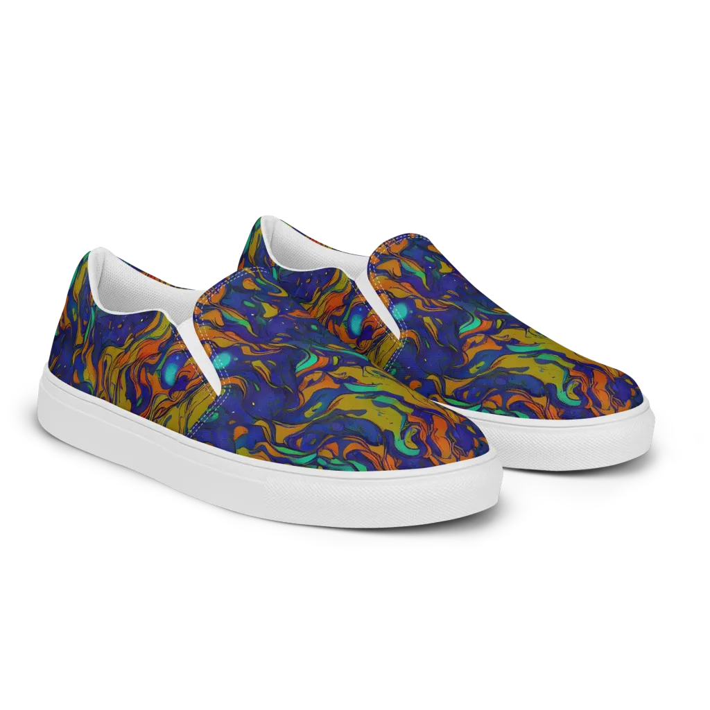 Tangerine Voltage on Women's Slip-On Canvas Shoes — Right Front