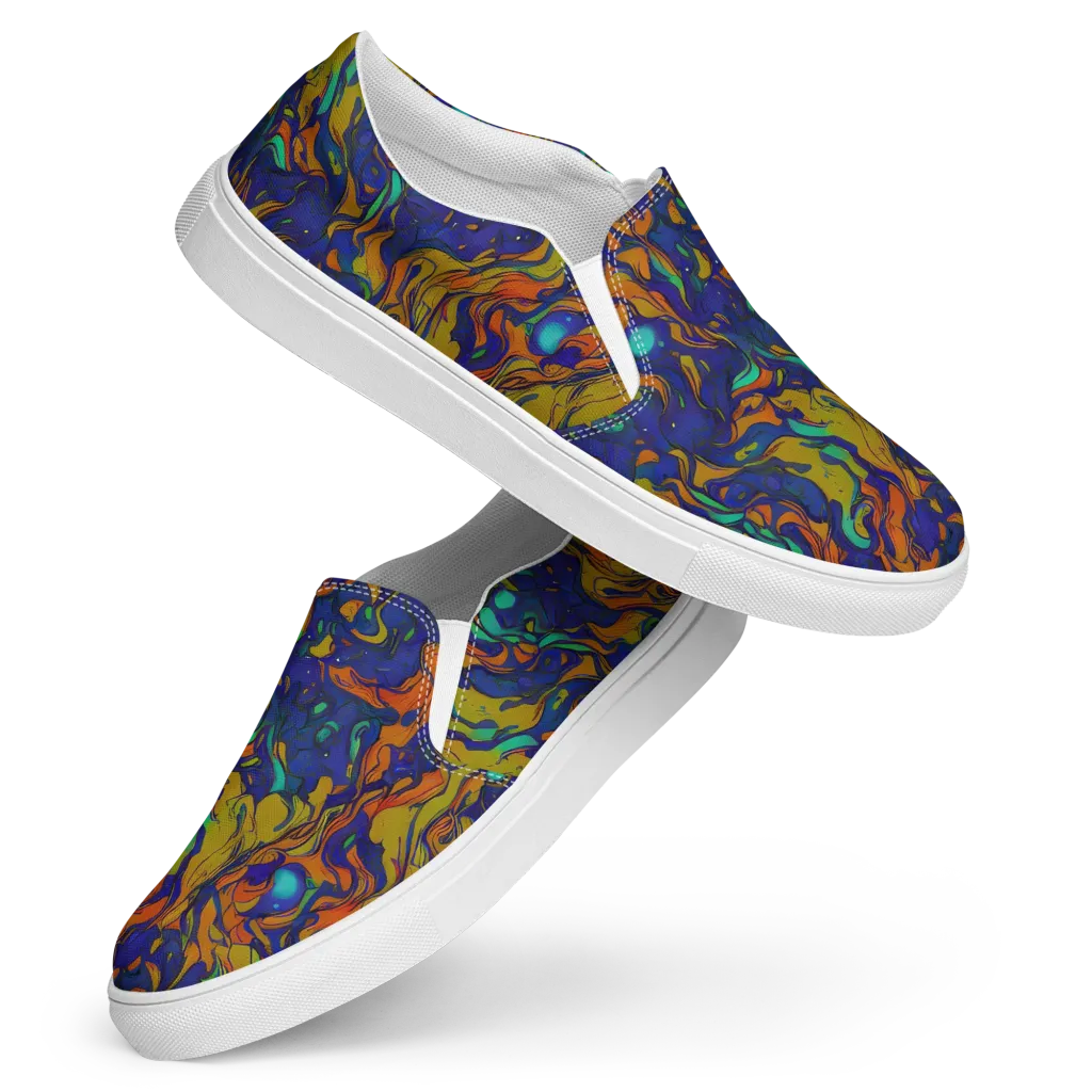 Tangerine Voltage on Women's Slip-On Canvas Shoes — Front