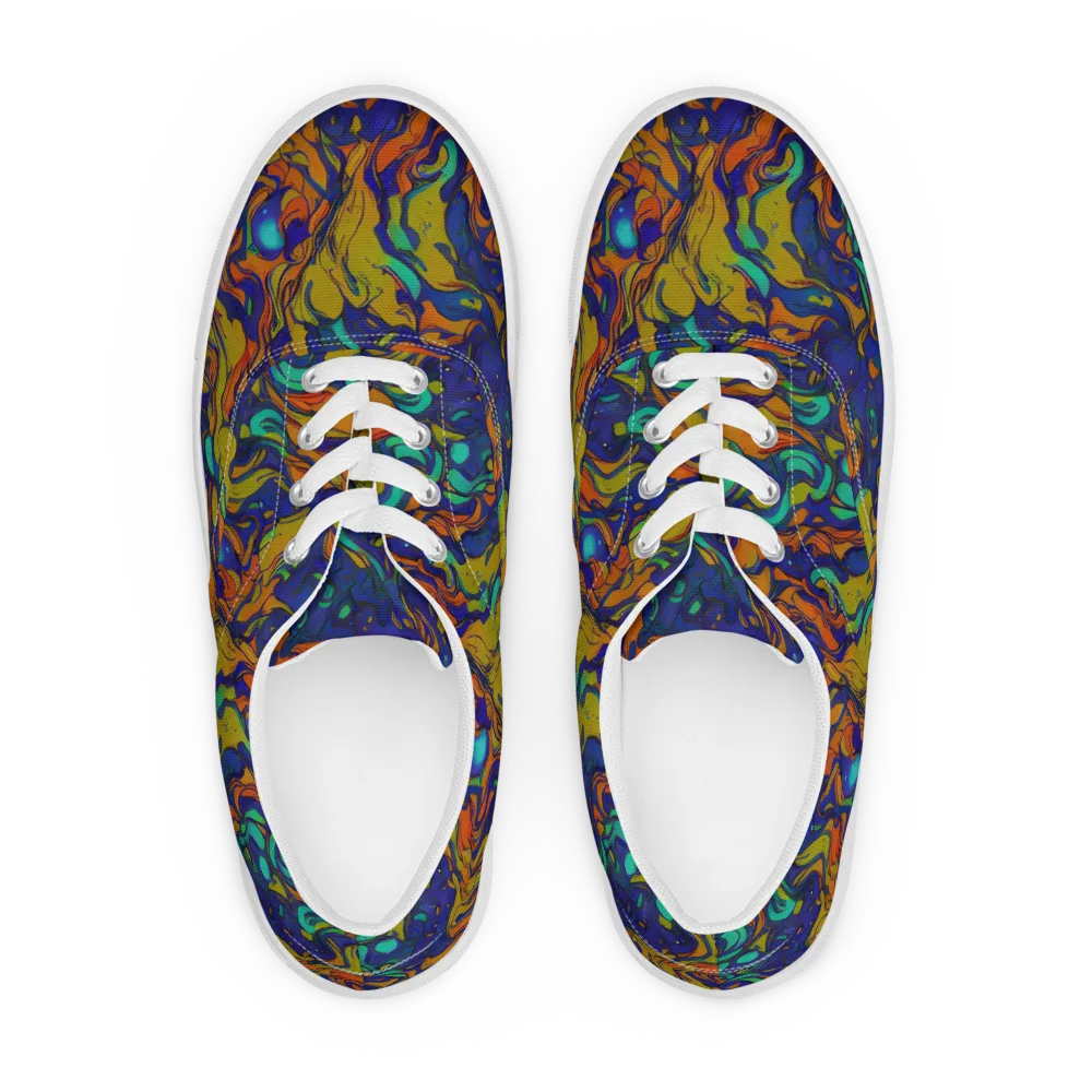 Tangerine Voltage on Men's Lace-Up Canvas Shoes — Front