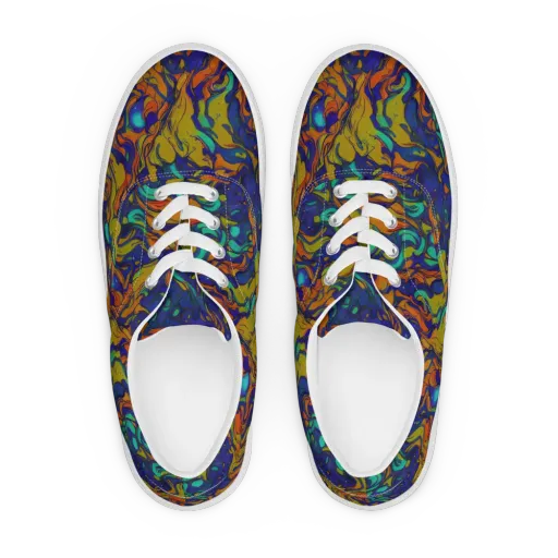 Tangerine Voltage on a Men's Lace-Up Canvas Shoes