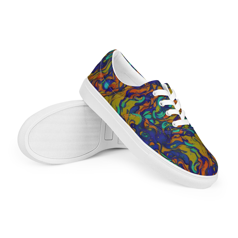 Tangerine Voltage on Men's Lace-Up Canvas Shoes — Right Front