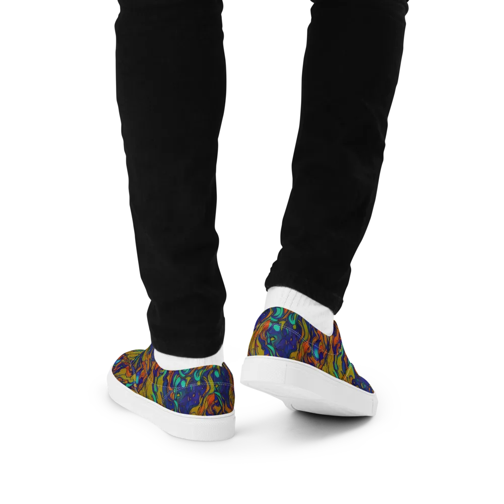 Tangerine Voltage on Men's Lace-Up Canvas Shoes — Back