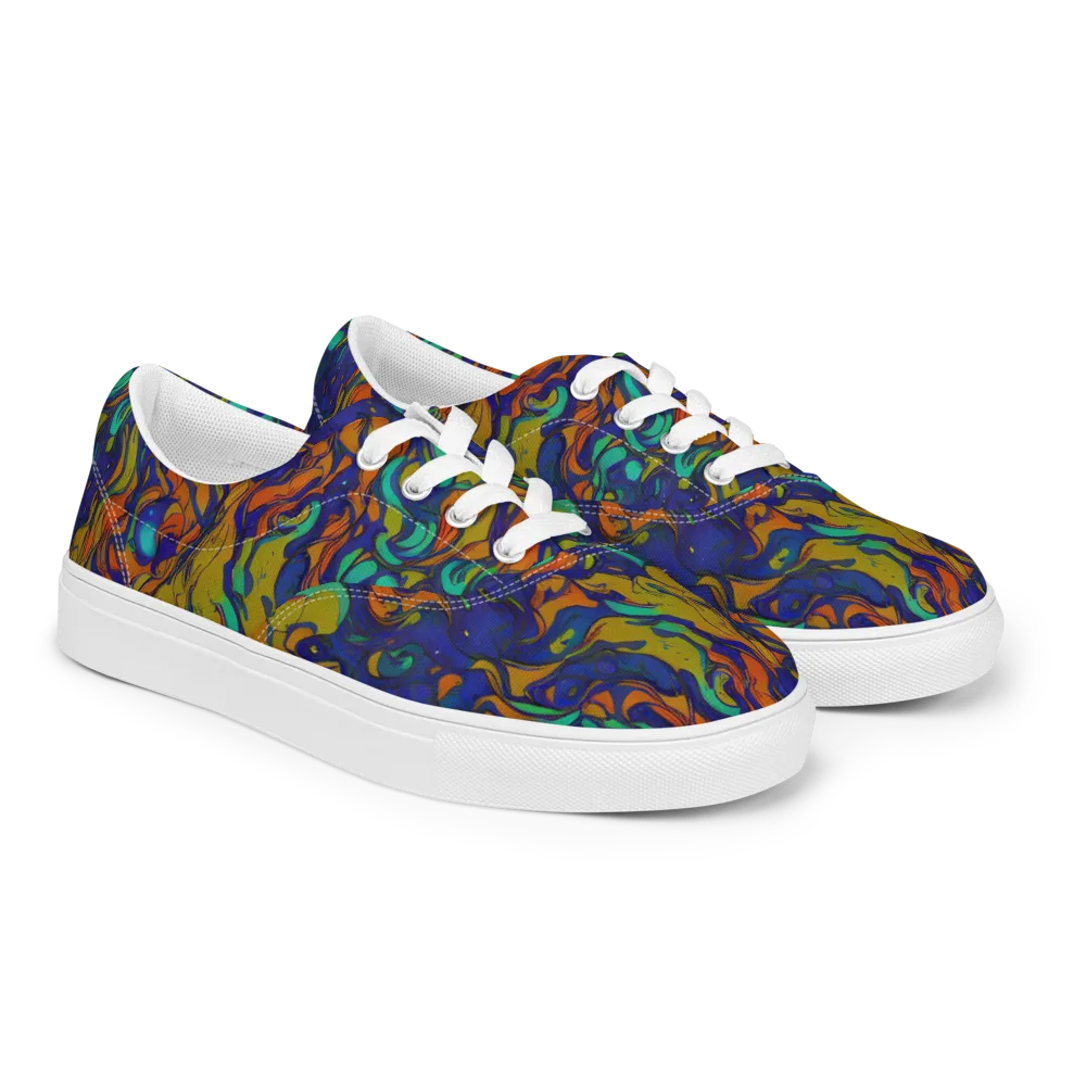 Tangerine Voltage on Men's Lace-Up Canvas Shoes — Right Front