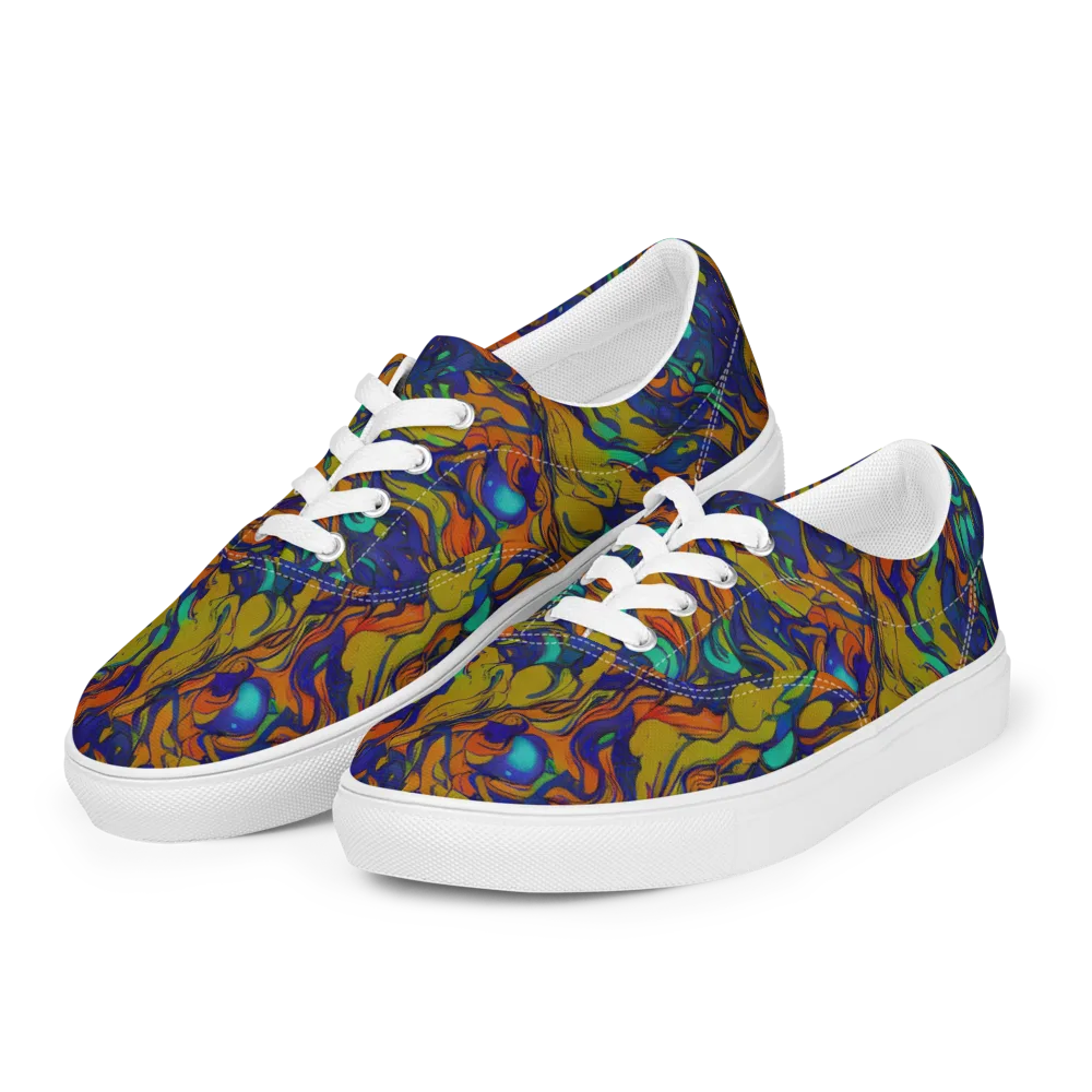 Tangerine Voltage on Men's Lace-Up Canvas Shoes — Left Front
