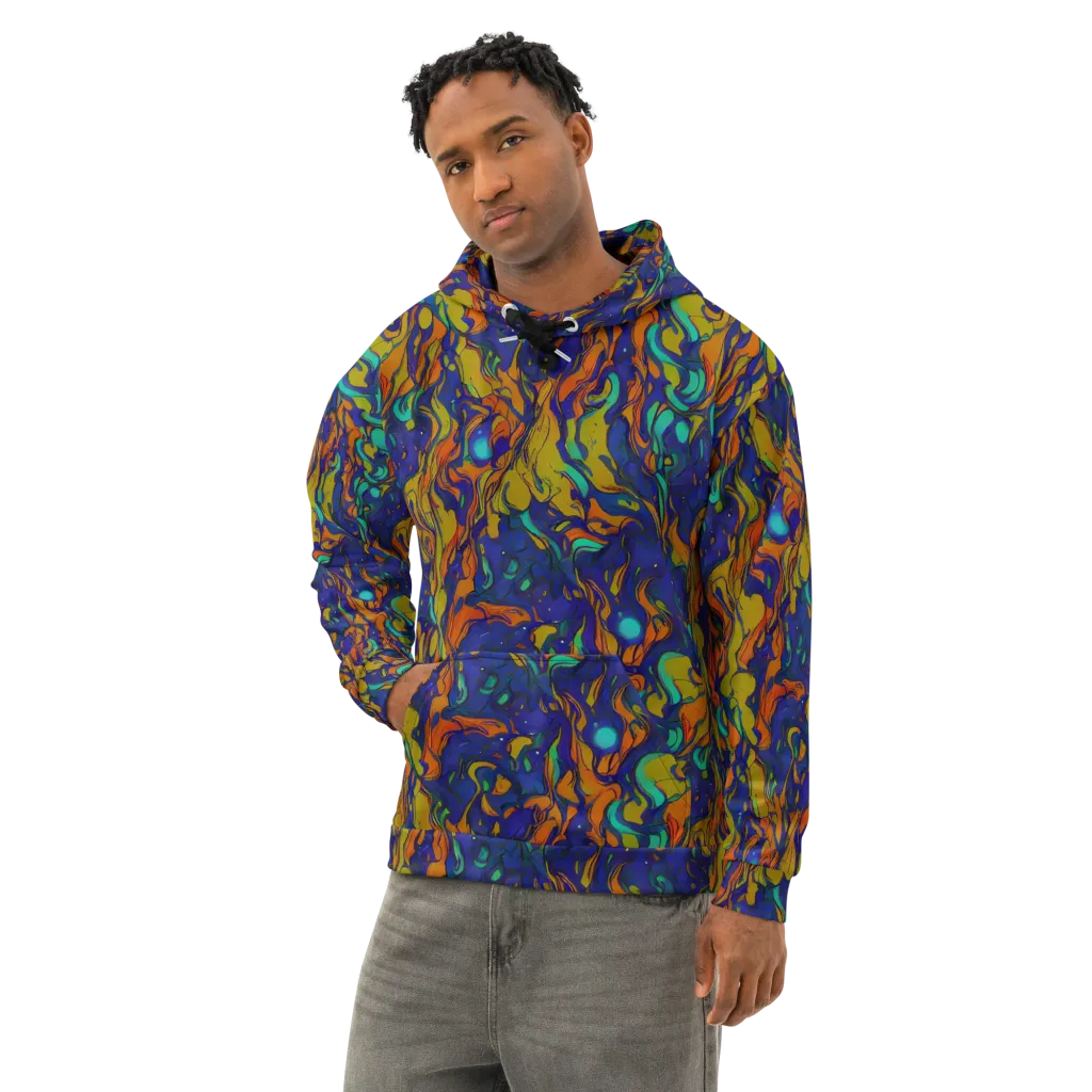 Tangerine Voltage on Cotton Hoodie — Left Front