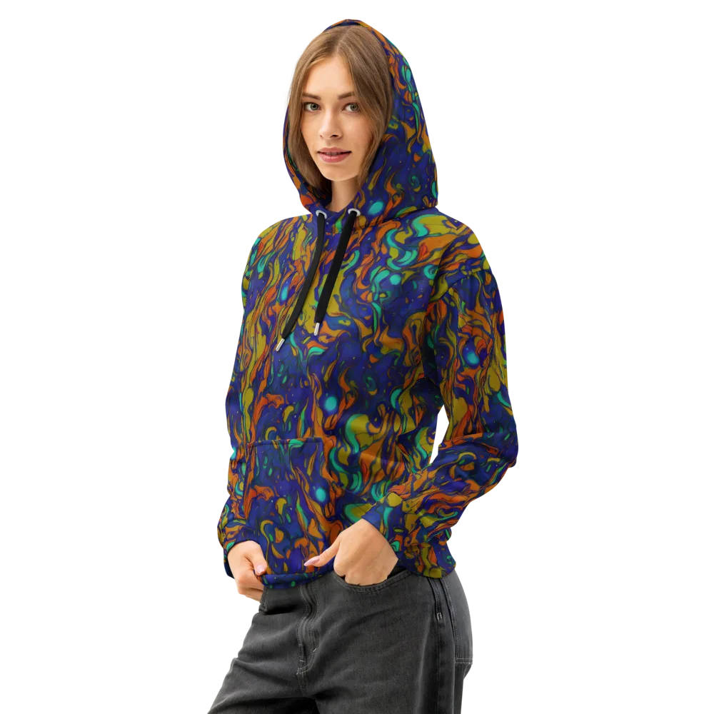 Tangerine Voltage on Cotton Hoodie — Left Front