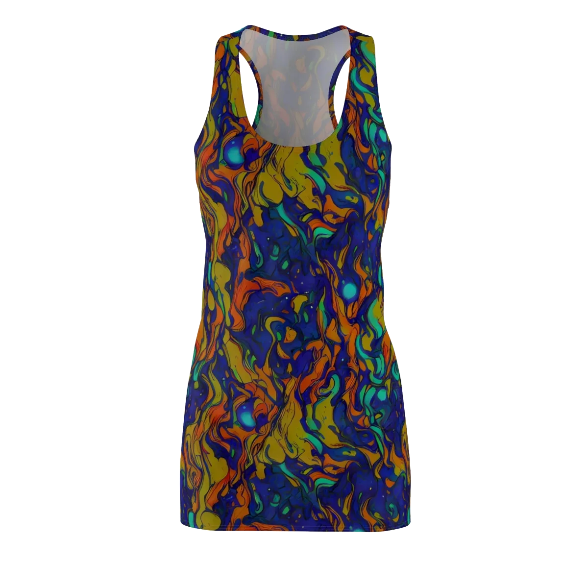 Tangerine Voltage on Racerback Dress — Front