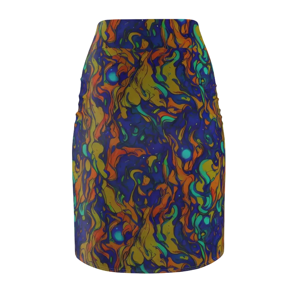 Tangerine Voltage on Pencil Skirt — Back
