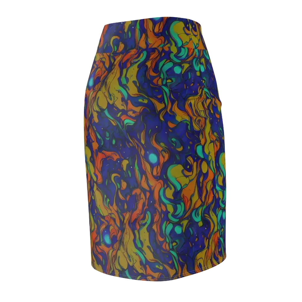 Tangerine Voltage on Pencil Skirt — Back Side