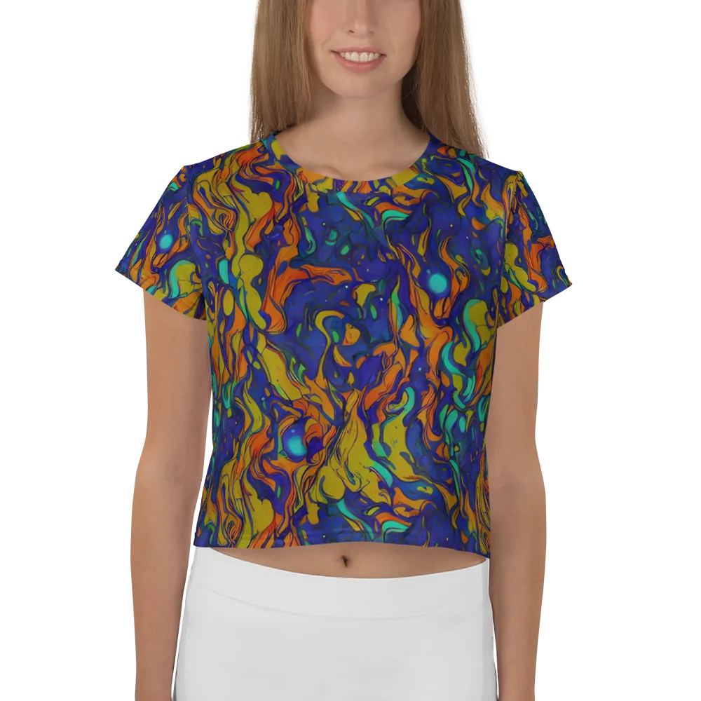 Tangerine Voltage on Crop Tee — Front