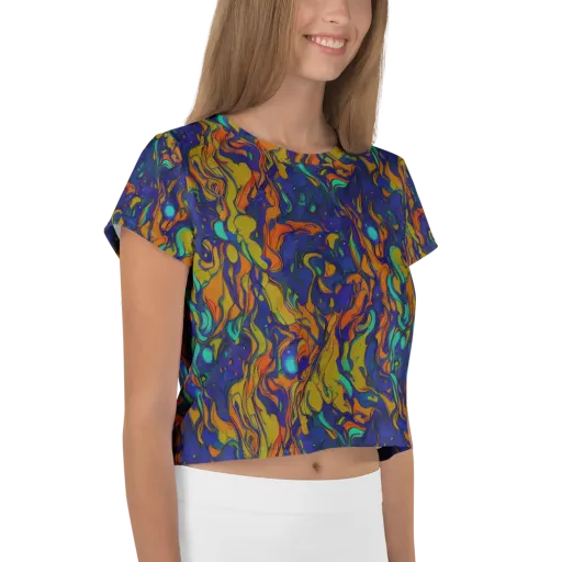 Tangerine Voltage on a Crop Tee
