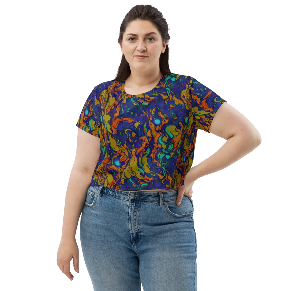 Tangerine Voltage on Crop Tee — Front