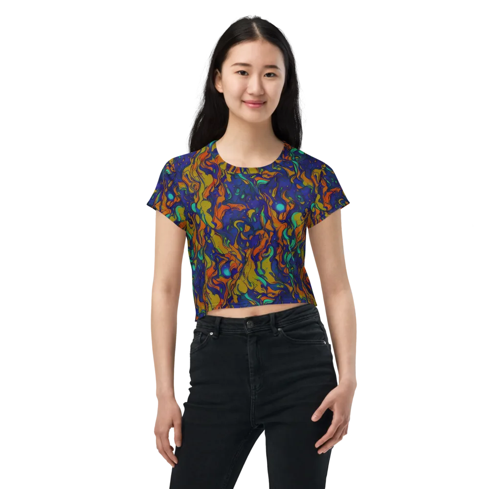 Tangerine Voltage on Crop Tee — Front