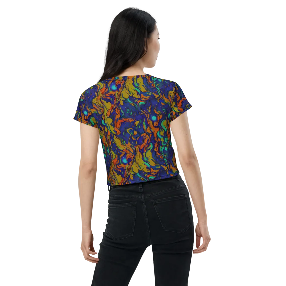 Tangerine Voltage on Crop Tee — Back
