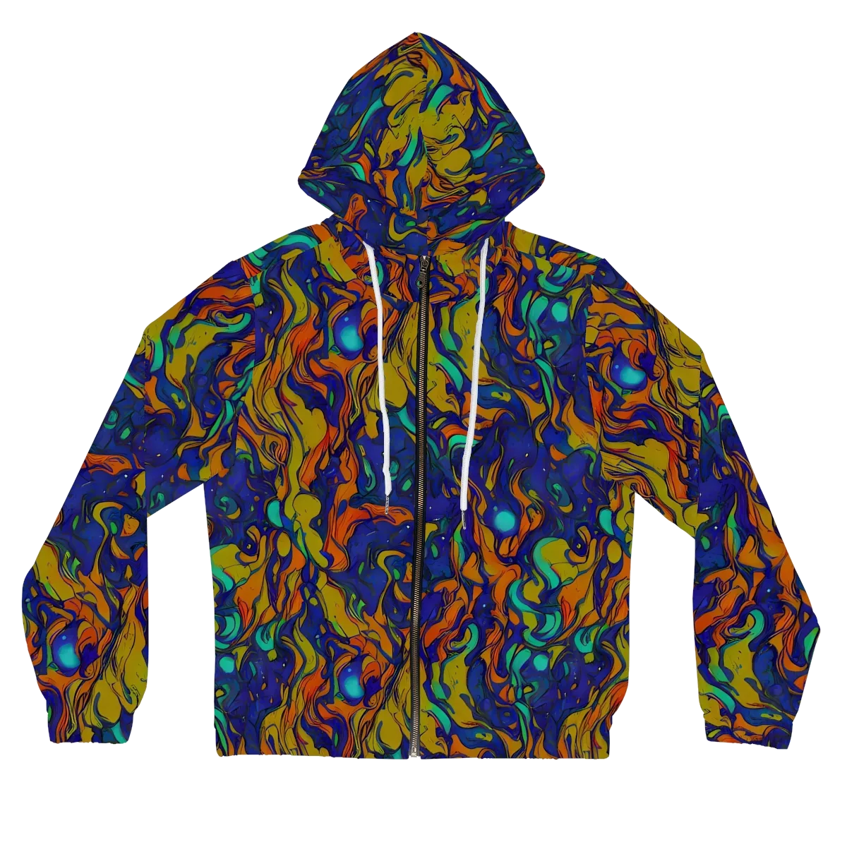 Tangerine Voltage on Women's Full-Zip Hoodie — Front