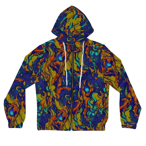 Tangerine Voltage on a Women's Full-Zip Hoodie