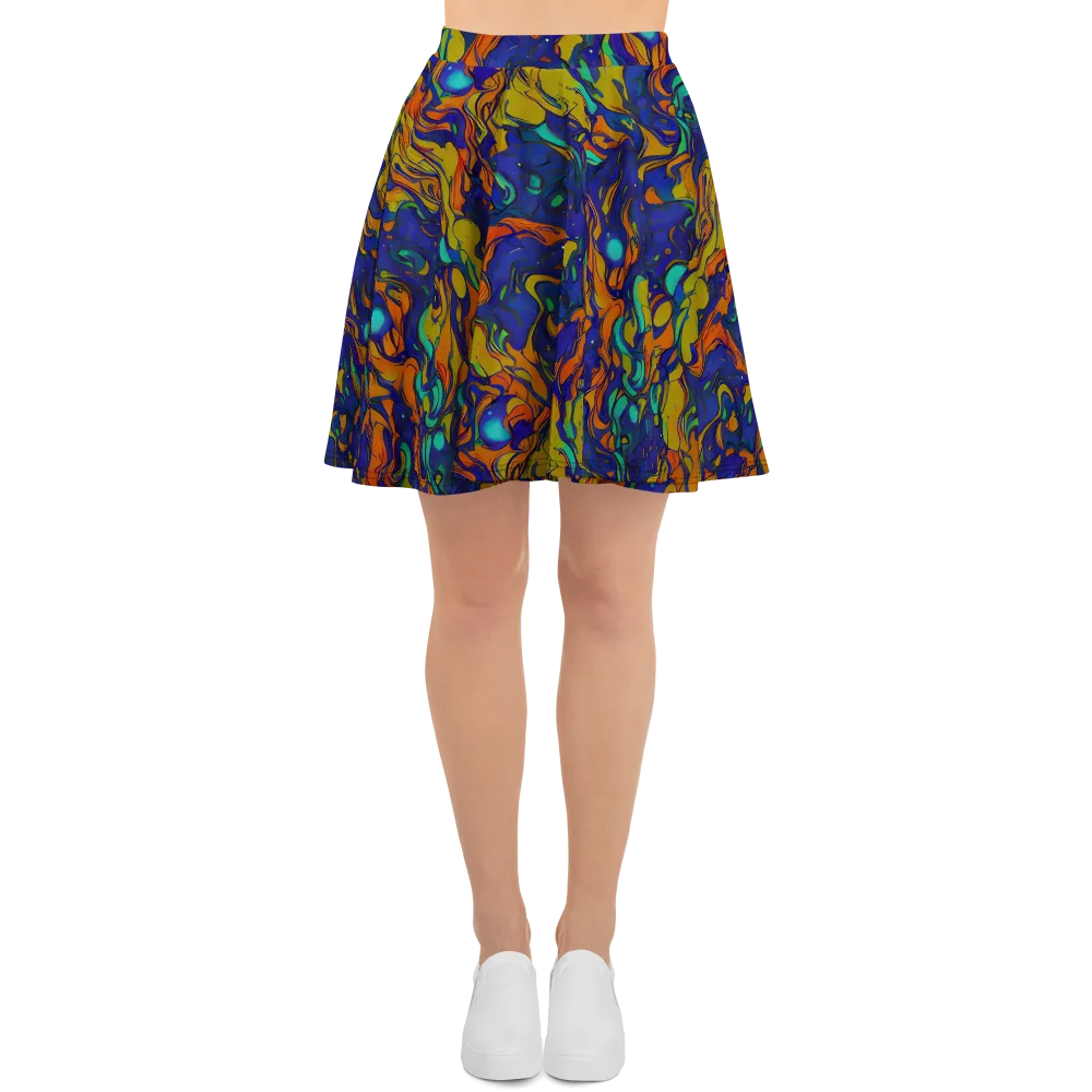 Tangerine Voltage on Skater Skirt — Front