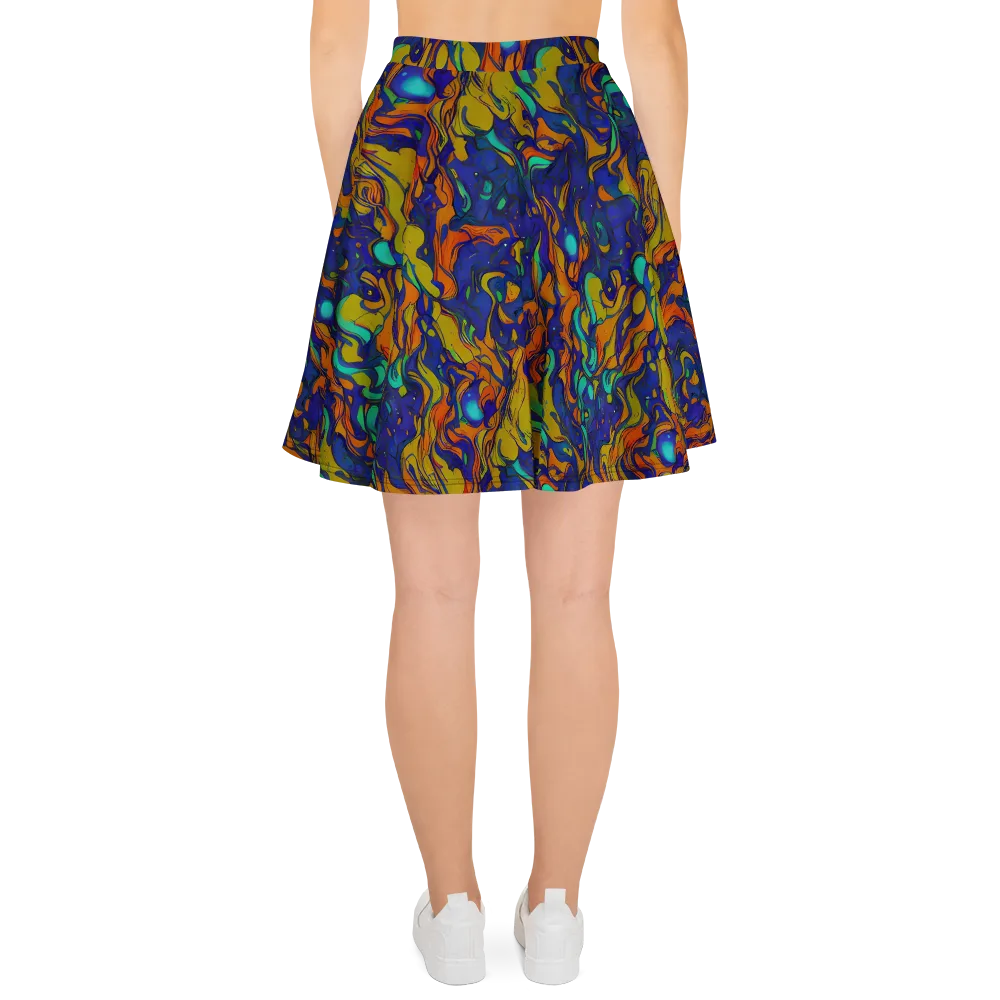 Tangerine Voltage on Skater Skirt — Back