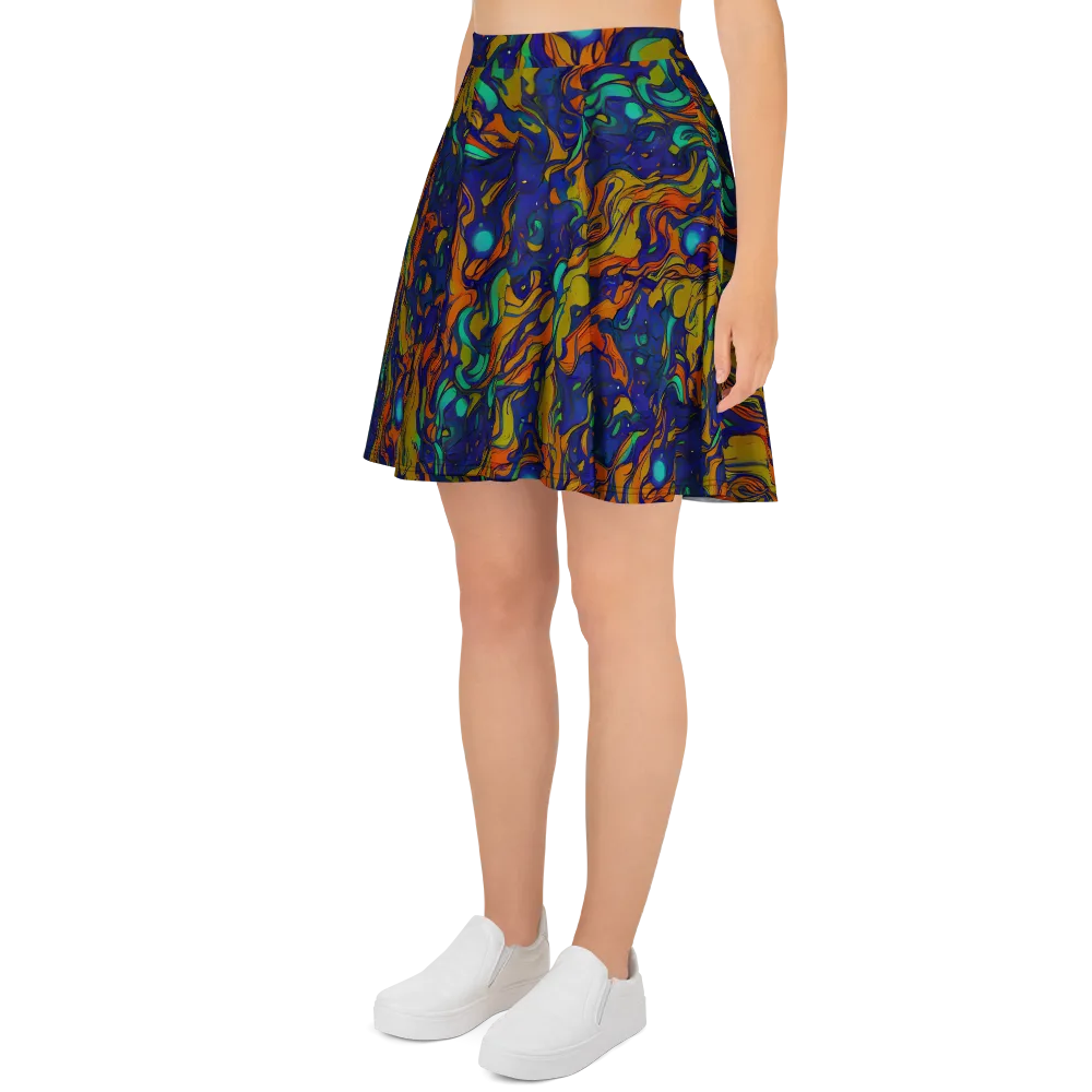 Tangerine Voltage on Skater Skirt — Left