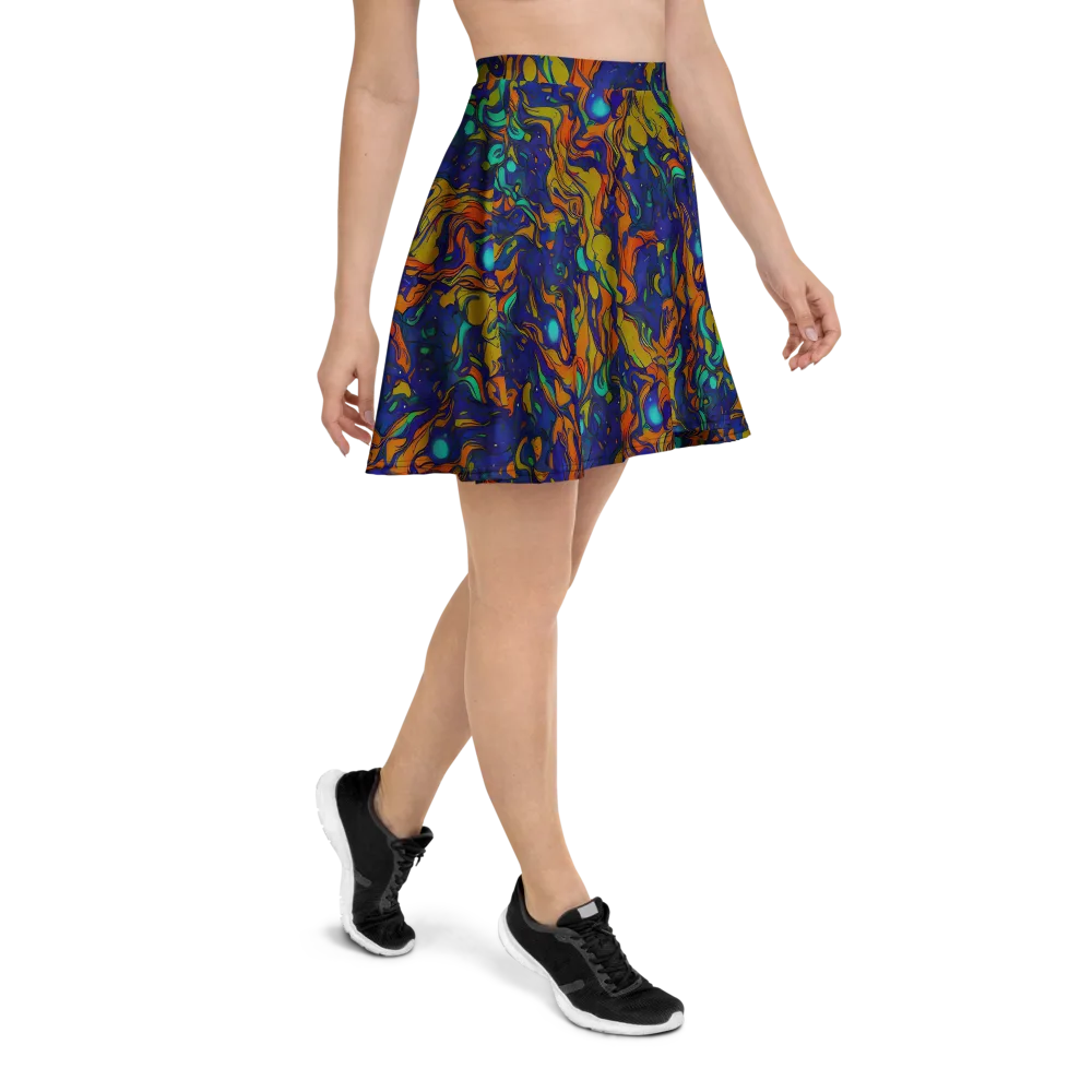 Tangerine Voltage on Skater Skirt — Right