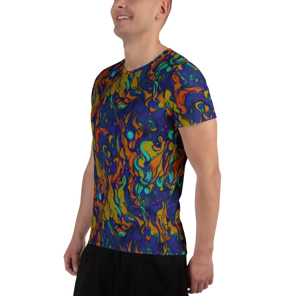 Tangerine Voltage on Men's Athletic T-Shirt — Left