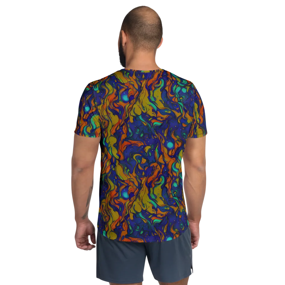 Tangerine Voltage on Men's Athletic T-Shirt — Back