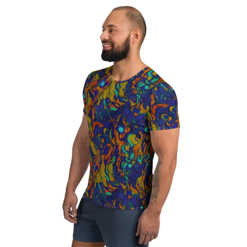 Tangerine Voltage on Men's Athletic T-Shirt — Left
