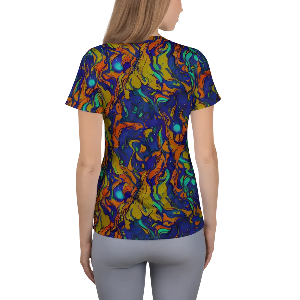 Tangerine Voltage on Women's Athletic T-Shirt — Back