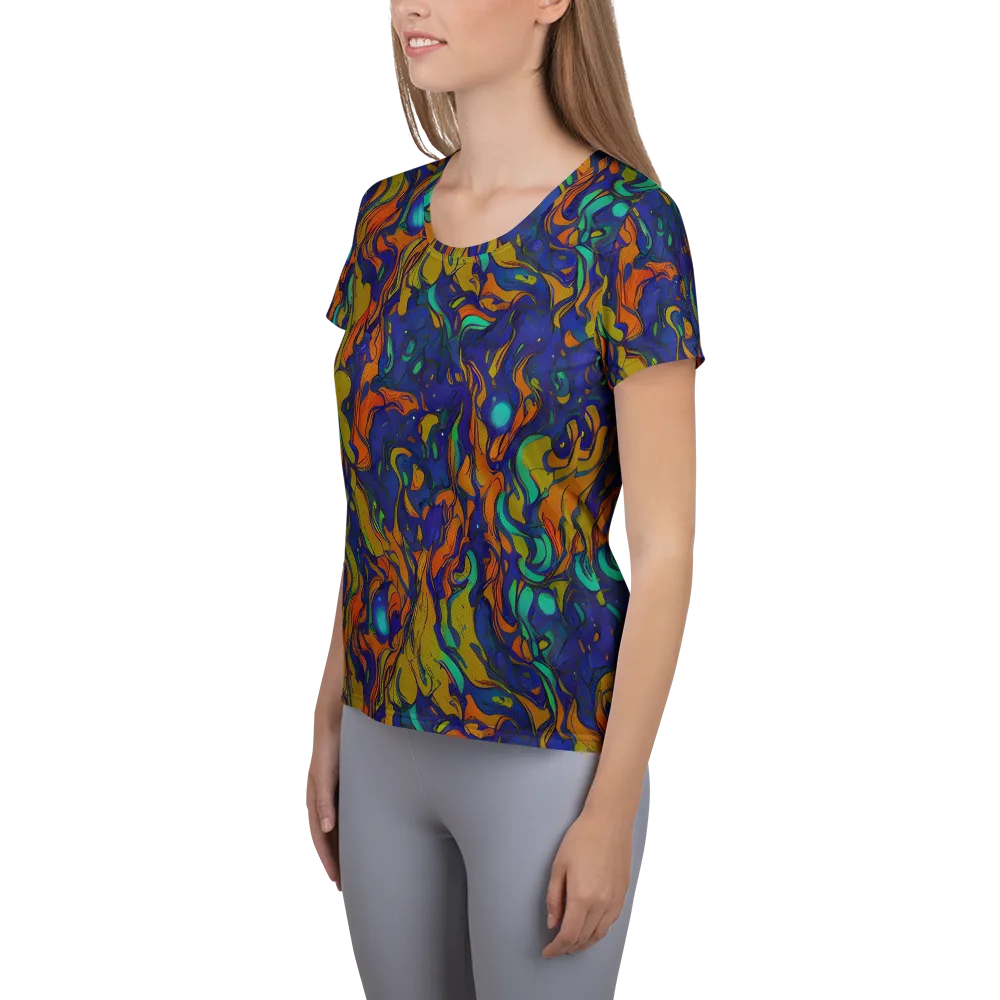 Tangerine Voltage on Women's Athletic T-Shirt — Left