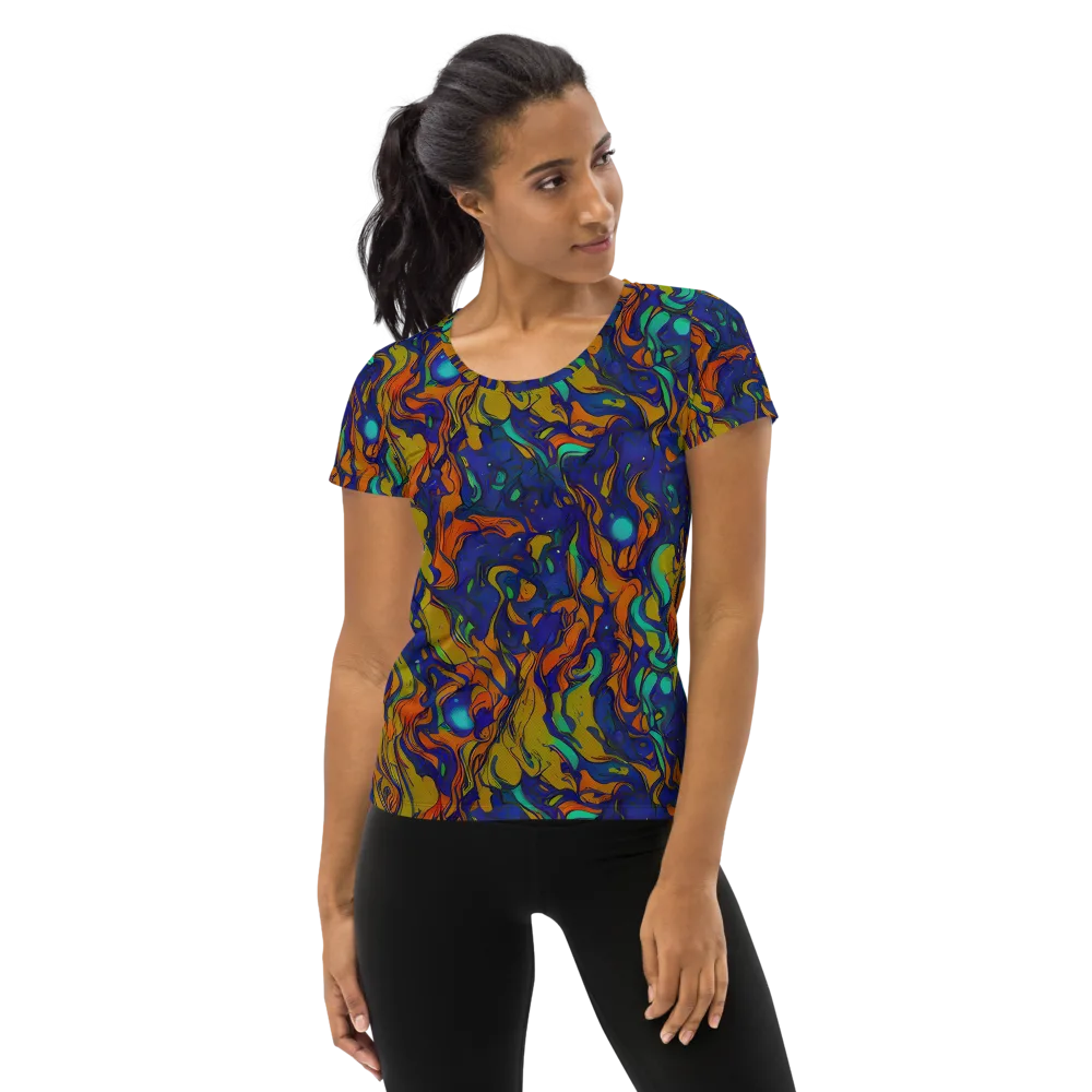 Tangerine Voltage on Women's Athletic T-Shirt — Front