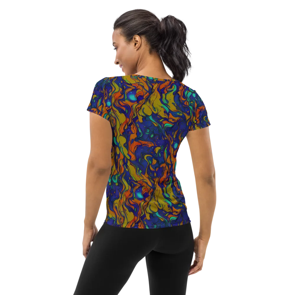 Tangerine Voltage on Women's Athletic T-Shirt — Back