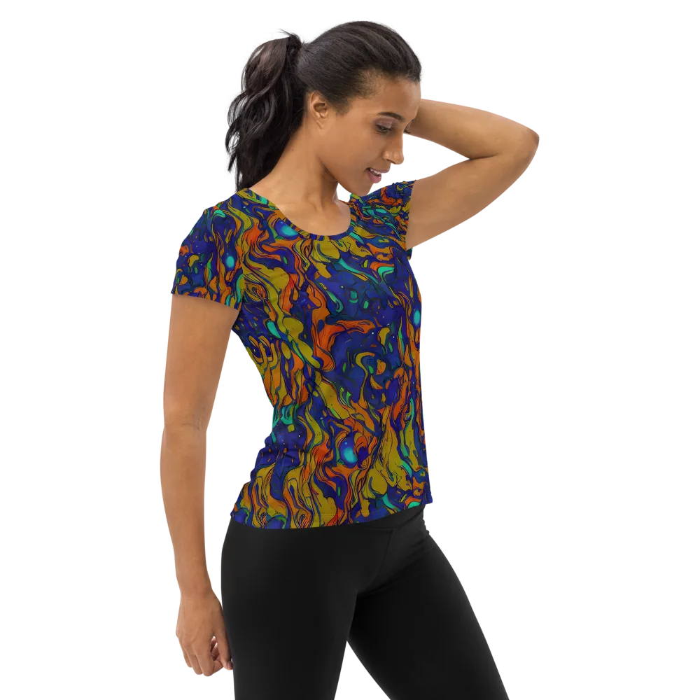 Tangerine Voltage on Women's Athletic T-Shirt — Right