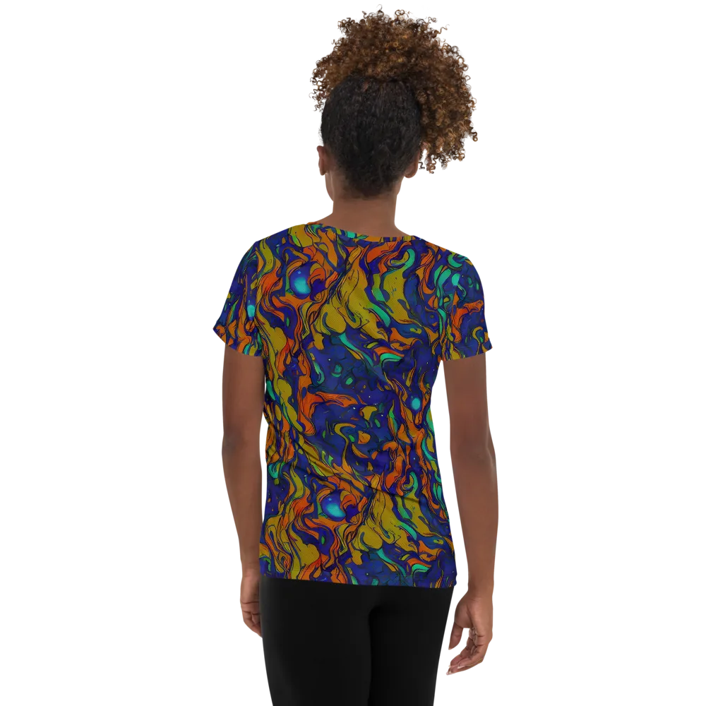 Tangerine Voltage on Women's Athletic T-Shirt — Back