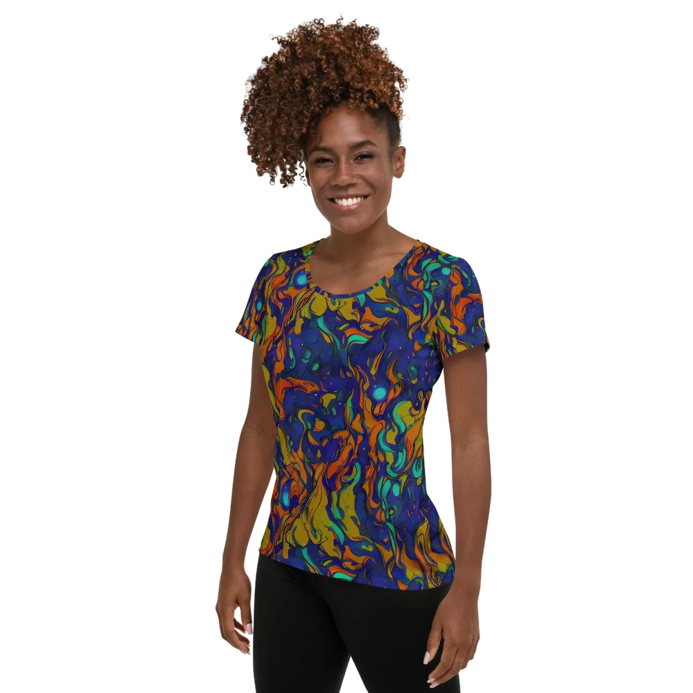 Tangerine Voltage on Women's Athletic T-Shirt — Left