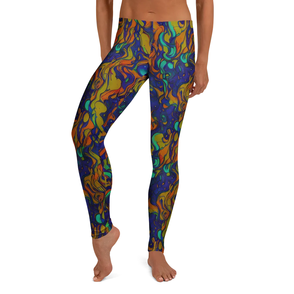 Tangerine Voltage on Leggings — Front