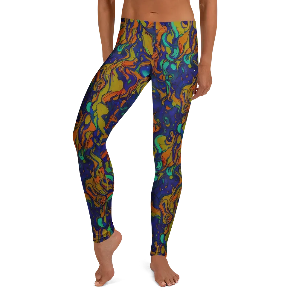 Tangerine Voltage on Leggings — Front