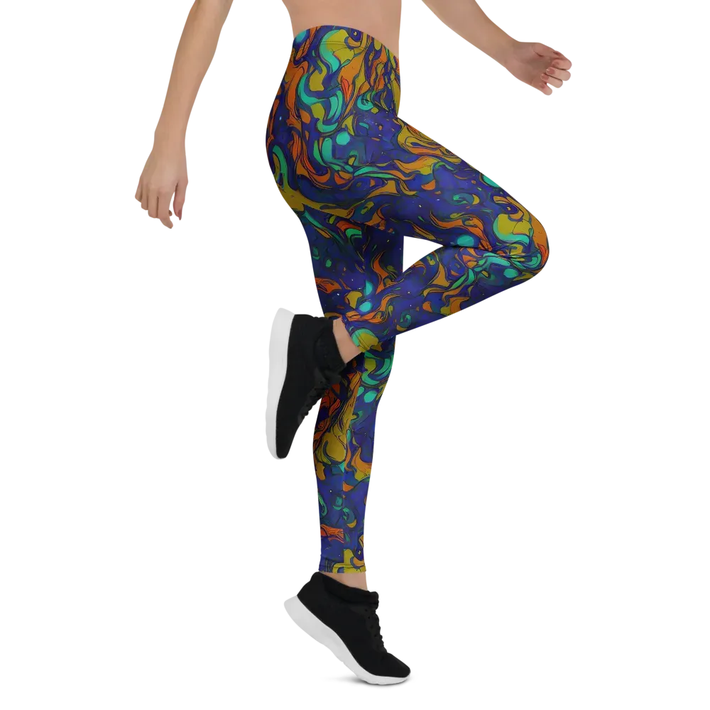 Tangerine Voltage on Leggings — Right