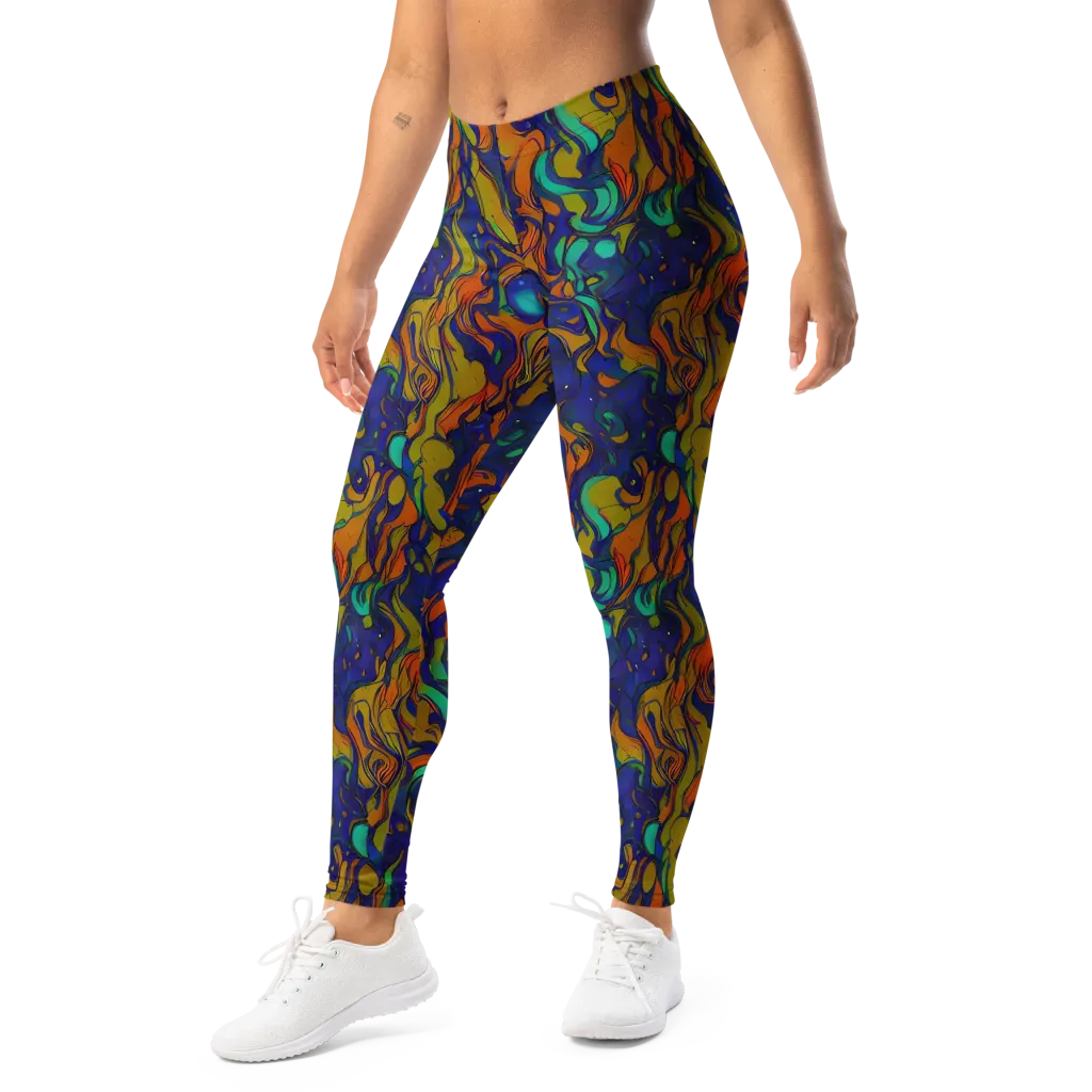 Tangerine Voltage on Leggings — Left Front