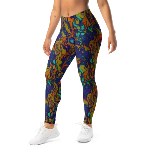 Tangerine Voltage on a Leggings