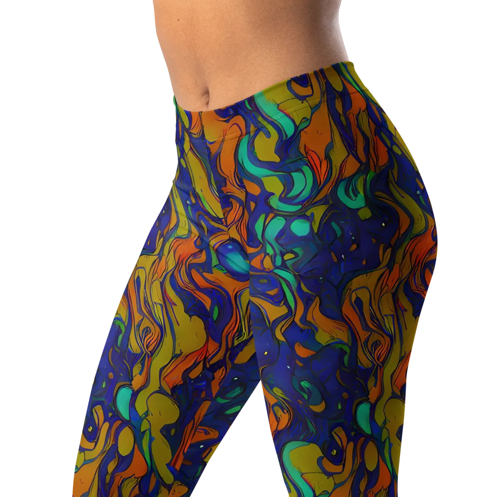 Tangerine Voltage on Leggings — Left Front