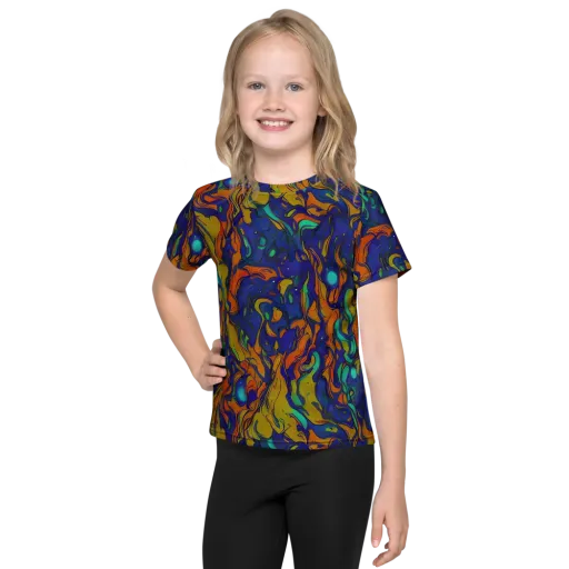 Tangerine Voltage on a Kids Crew Neck T-Shirt