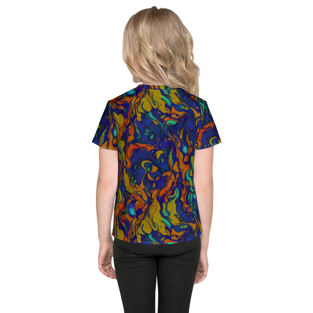 Tangerine Voltage on Kids Crew Neck T-Shirt — Back