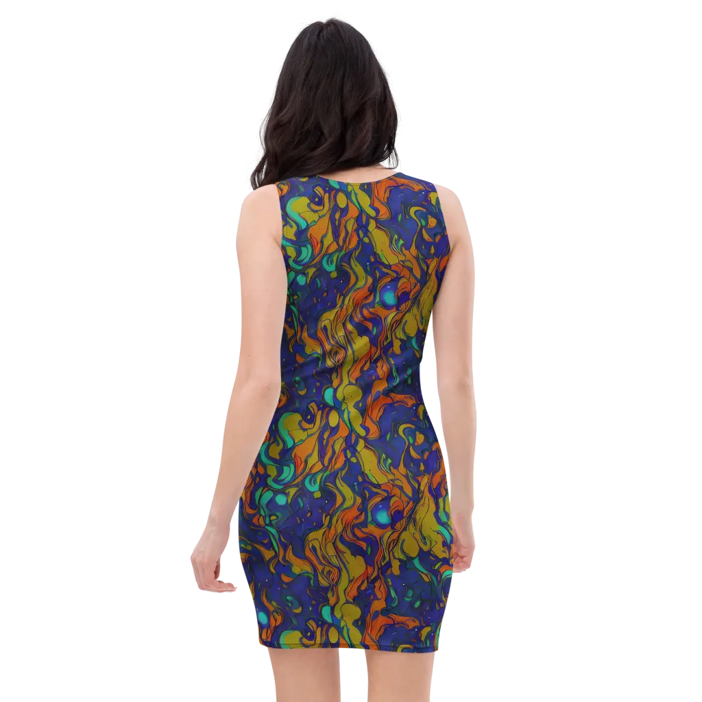 Tangerine Voltage on Bodycon Dress — Back