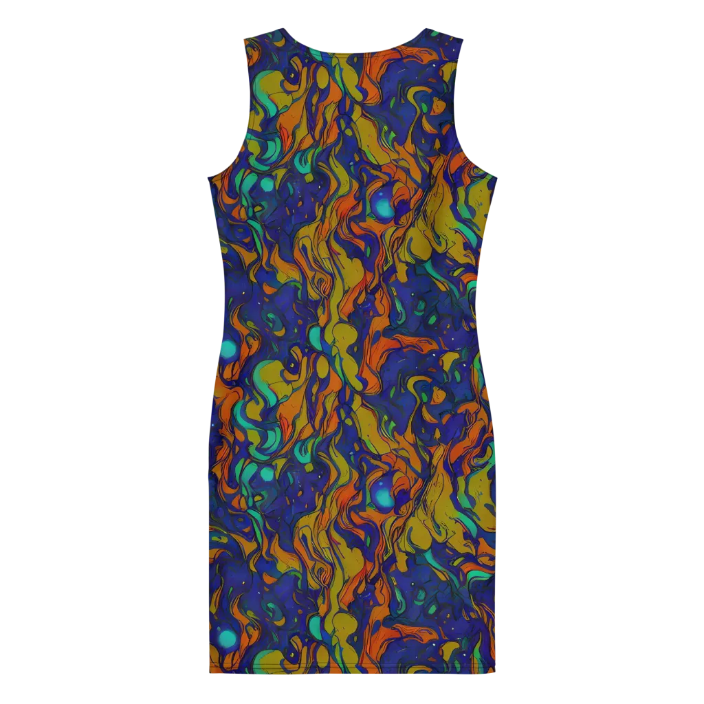 Tangerine Voltage on Bodycon Dress — Back