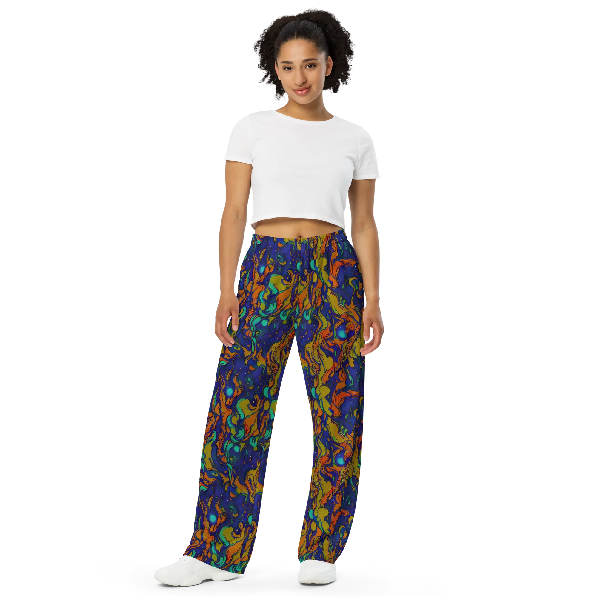 Tangerine Voltage on Wide-Leg Pants — Front