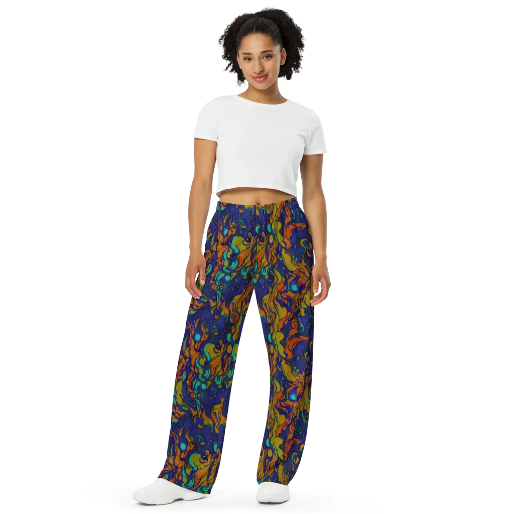 Tangerine Voltage on Wide-Leg Pants — Front